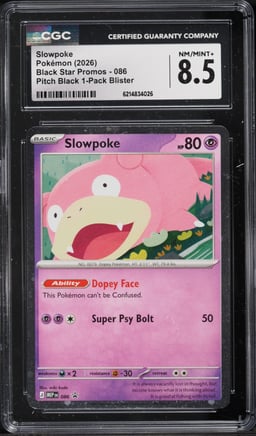 2026 Pokemon Mega Evolution Promo Pitch Black Slowpoke #86 CGC 8.5 NM-MT+