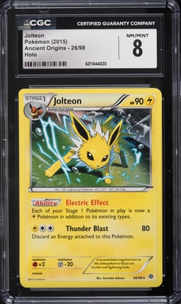 2015 Pokemon XY Ancient Origins Holo Jolteon #26 CGC 8 NM-MT