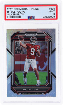 2023 Panini Prizm Draft Picks Silver Prizm Bryce Young #101 PSA 9
