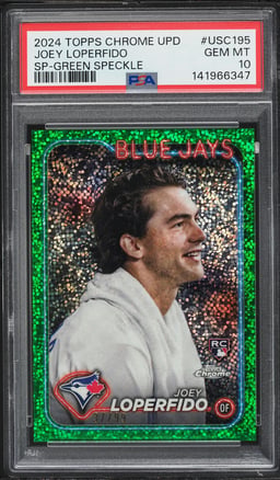 2024 Topps Chrome Update Green Speckle Joey Loperfido SP ROOKIE /99 #USC195 PSA 10 GEM MINT