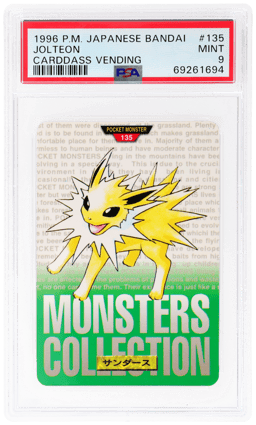 1996 Pokemon Bandai Carddass Part 2 Jolteon #135 PSA 9