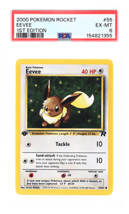 2000 Pokemon Team Rocket 1st Edition Eevee #55 PSA 6