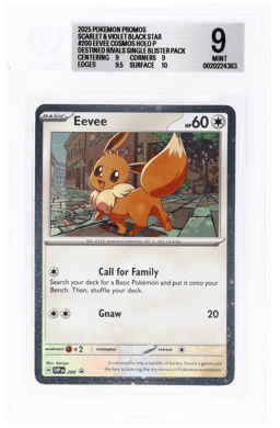 2025 Pokemon Scarlet and Violet Black Star Promos Destined Rivals Single Pack Blister Eevee #200 BGS 9