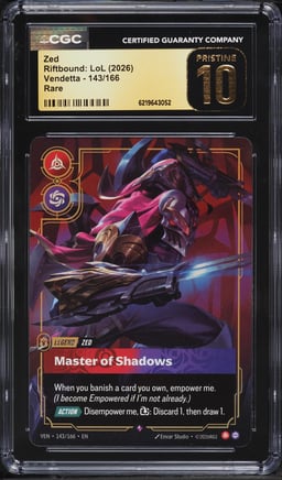 2026 Riftbound League Of Legends LoL Vendetta Zed #143 CGC 10 PRISTINE