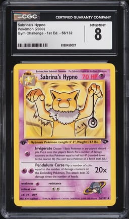 2000 Pokemon Gym Challenge 1st Edition Sabrina's Hypno #56 CGC 8 NM-MT