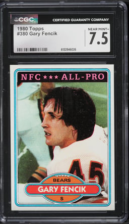 1980 Topps Football Gary Fencik #380 CGC 7.5 NRMT+
