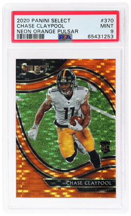2020 Panini Select Field Level Neon Orange Pulsar Prizm Chase Claypool #370 7/7 PSA 9