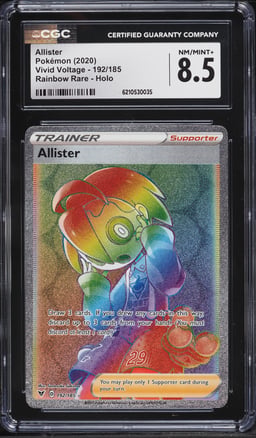 2020 Pokemon Sword & Shield Vivid Voltage Rainbow Rare Allister #192 CGC 8.5 NM-MT+