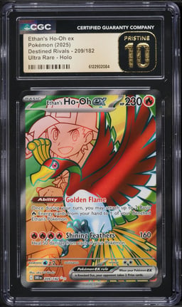 2025 Pokemon Scarlet & Violet Destined Rivals Full Art Ethan's Ho-Oh Ex #209 CGC 10 PRISTINE