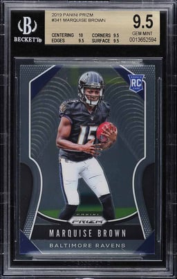 2019 Panini Prizm Marquise Brown ROOKIE #341 BGS 9.5 GEM MINT