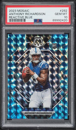 2023 Panini Mosaic Reactive Blue Anthony Richardson ROOKIE #282 PSA 10 GEM MINT