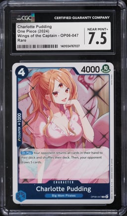 2024 One Piece Wings Of The Captain Charlotte Pudding #OP06-047 CGC 7.5 NRMT+
