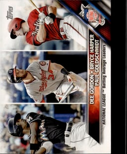 2016 2015 National League Batting Average Leaders: Paul Goldschmidt / Dee Gordon / Bryce Harper #338 Topps