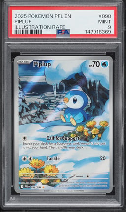 2025 Pokemon Mega Evolution Phantasmal Flames IR Piplup #098 PSA 9 MINT