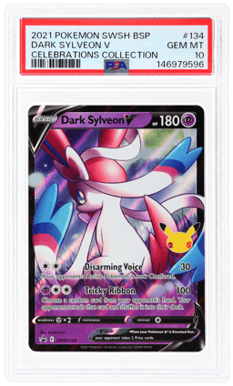 2021 Pokemon Sword and Shield Black Star Promo Celebrations Collection Dark Sylveon V #134 PSA 10