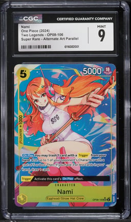 2024 One Piece Two Legends Alt Art Nami #OP08-106 CGC 9 MINT