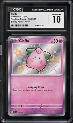 2024 Pokemon Scarlet & Violet Paldean Fates Holo Shiny Cleffa #150 CGC 10 GEM MINT