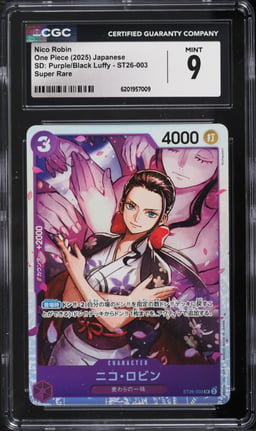 2025 One Piece Japanese Starter Deck: Purple Black Luffy SR Nico Robin #ST26-003 CGC 9 MINT