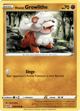 2022 Hisuian Growlithe #83 Lost Origin