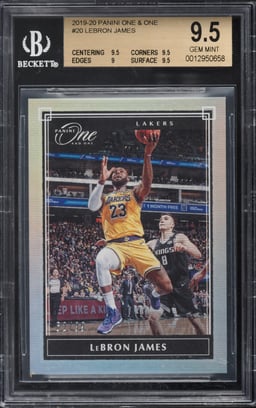 2019 Panini One And One LeBron James /99 #20 BGS 9.5 GEM MINT