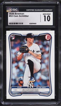 2026 Bowman Cam Schlittler ROOKIE #53 CGC 10 GEM MINT
