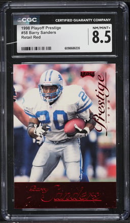1998 Playoff Prestige Retail Red Barry Sanders #58 CGC 8.5 NM-MT+