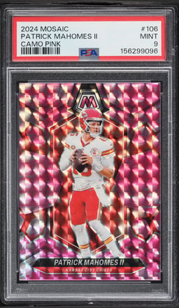 2024 Panini Mosaic Camo Pink Patrick Mahomes II #106 PSA 9 MINT