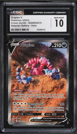 2023 Pokemon SWSH Crown Zenith Galarian Gallery Full Art Drapion V #GG49 CGC 10 GEM MINT