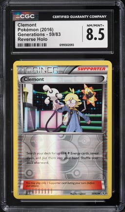 2016 Pokemon XY Generations Reverse Holo Clemont #59 CGC 8.5 NM-MT+