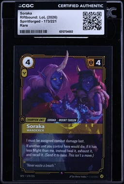 2026 Riftbound League Of Legends LoL Spiritforged Soraka #173 CGC AUTH