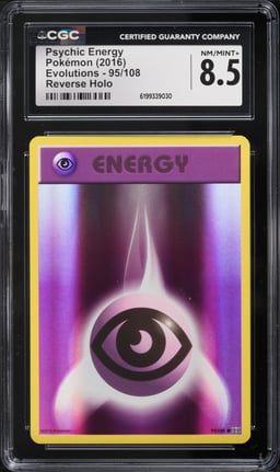 2016 Pokemon XY Evolutions Reverse Holo Psychic Energy #95 CGC 8.5 NM-MT+