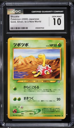 2000 Pokemon Japanese Gold Silver To A New World Shuckle #213 CGC 10 GEM MINT