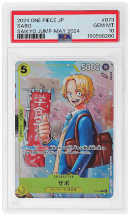 2024 One Piece Promo Japanese Saikyo Jump May '24 Sabo #P-073 PSA 10