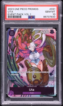 2023 One Piece Promo Event Pack Volume 1 Uta #P-031 PSA 10 GEM MINT