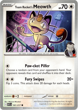 2026 Team Rocket's Meowth #161 Ascended Heroes