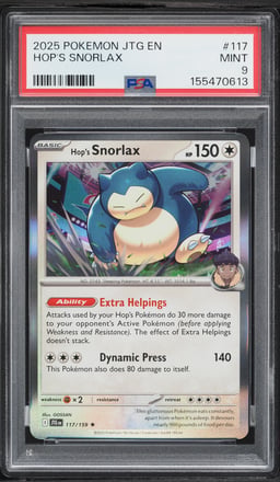 2025 Pokemon Scarlet & Violet Journey Together Hop's Snorlax #117 PSA 9 MINT