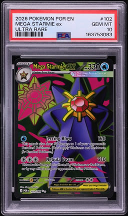 2026 Pokemon Mega Evolution Perfect Order Full Art Mega Starmie Ex #102 PSA 10 GEM MINT