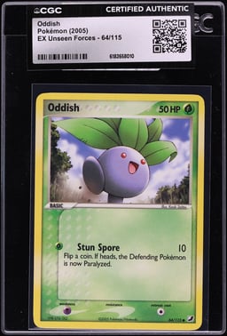2005 Pokemon EX Unseen Forces Oddish #64 CGC AUTH