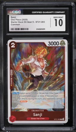 2025 One Piece Starter Deck EX Gear 5 Sanji #ST21-003 CGC 10 GEM MINT