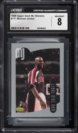 1998 Upper Deck MJ Stickers Michael Jordan #111 CGC 8 NM-MT