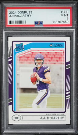 2024 Donruss Football J.J. McCarthy ROOKIE #303 PSA 9 MINT