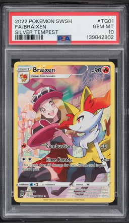 2022 Pokemon Sword & Shield Silver Tempest Trainer Gallery CHR Braixen #TG01 PSA 10 GEM MINT