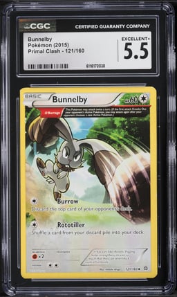 2015 Pokemon XY Primal Clash Bunnelby #121 CGC 5.5 EX+
