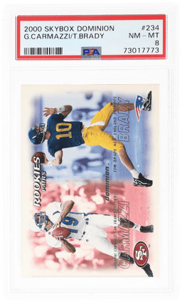 2000 Skybox Dominion Rookies Pairs Tom Brady/Giovanni Carmazzi #234 PSA 8
