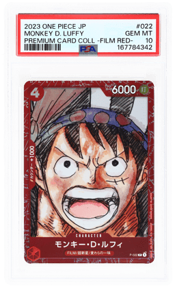 2023 One Piece Premium Card Collection Film Red Japanese Monkey D. Luffy #P022 PSA 10