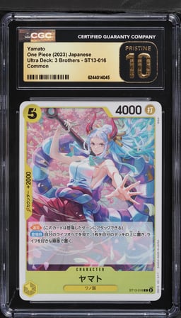 2023 One Piece Japanese Ultra Deck 3 Brothers Yamato #ST13-016 CGC 10 PRISTINE