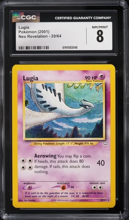 2001 Pokemon Neo Revelation Lugia #20 CGC 8 NM-MT