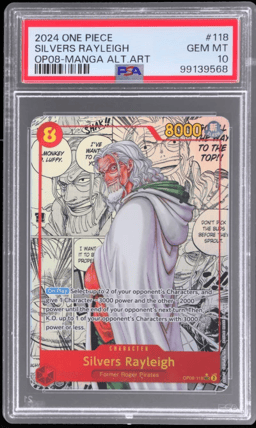 2024 One Piece Two Legends Manga Alternate Art Silvers Rayleigh #OP08118 PSA 10