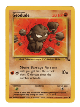 1999 Geodude #47 Fossil Unlimited
