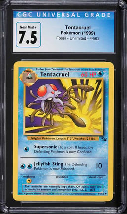 1999 Pokemon Fossil Tentacruel #44 CGC 7.5 NRMT+